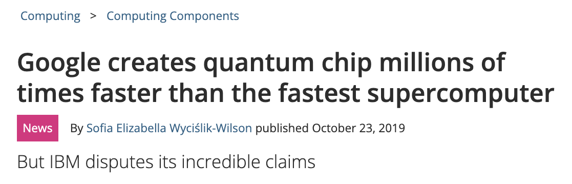 A quantum computing headline.